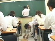 Schoolclass abusing a new Japanese teen student